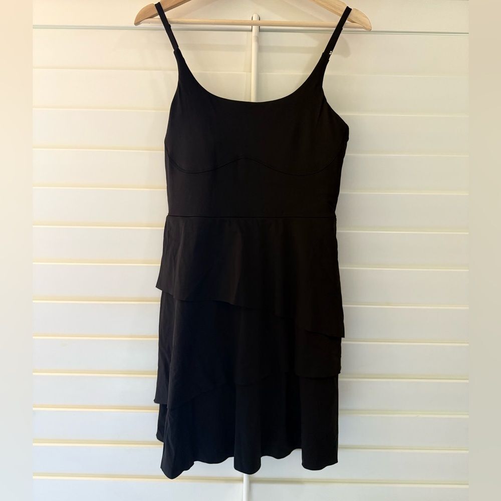 HALARA SoftlyZero Tiered Ruffle Black Spaghetti S… - image 1